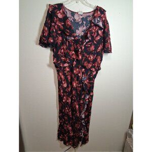 A New Day Maxi Dress Boho Business Casual Floral Granny Retro Ruffle Size XL